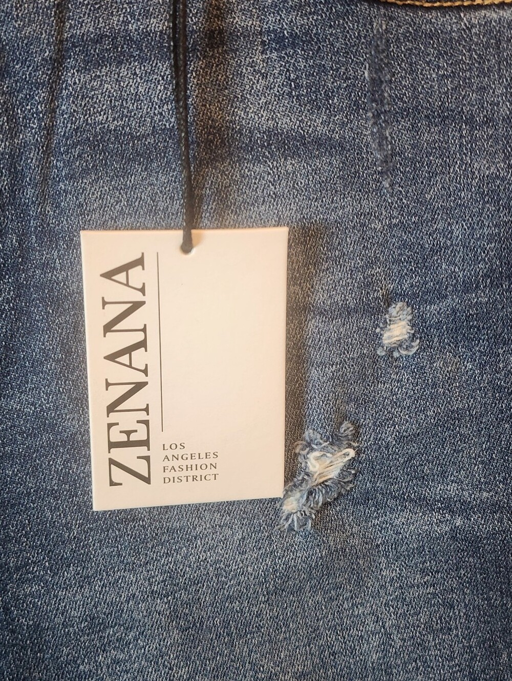 Zenana High-Rise Denim Distressed Bermuda Shorts - Picture 7 of 10